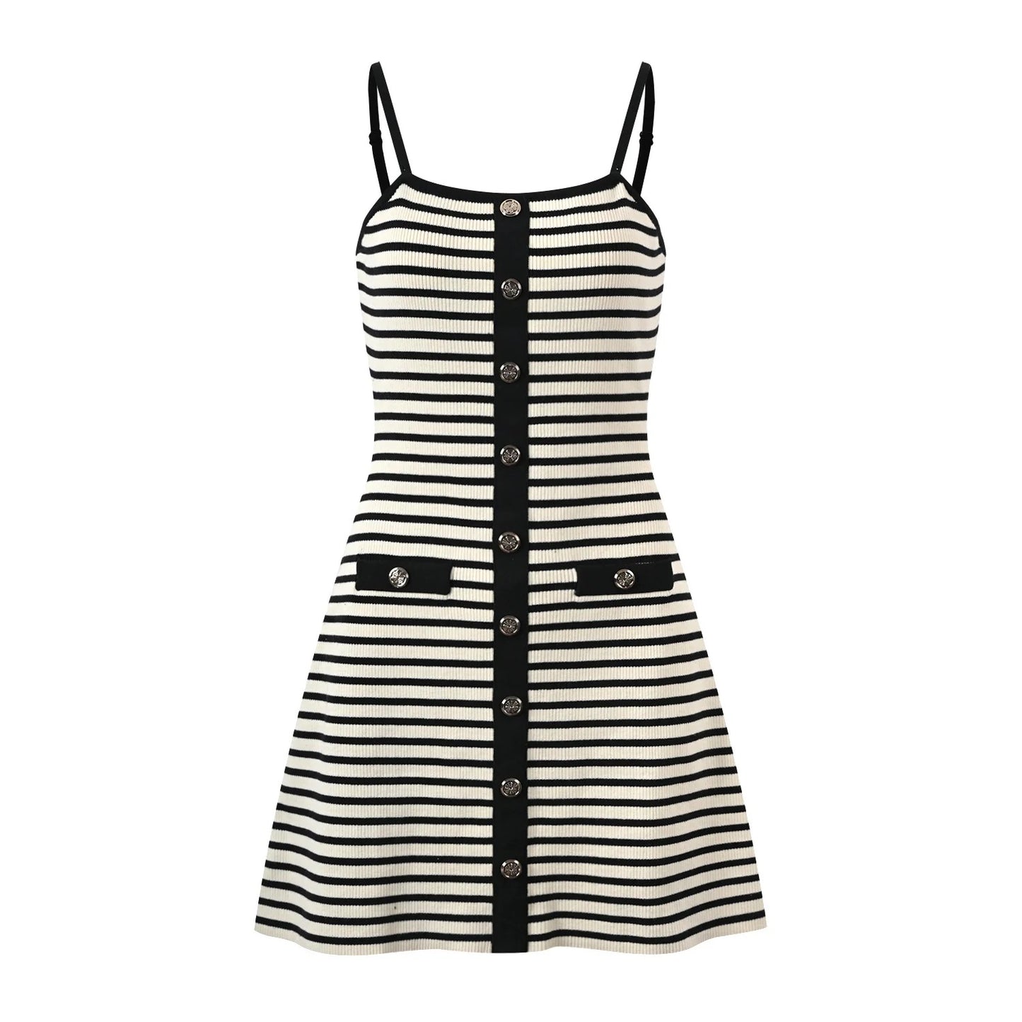 Striped Sleeveless Short Slip Dress