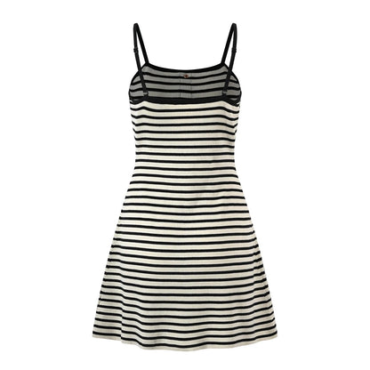 Striped Sleeveless Short Slip Dress