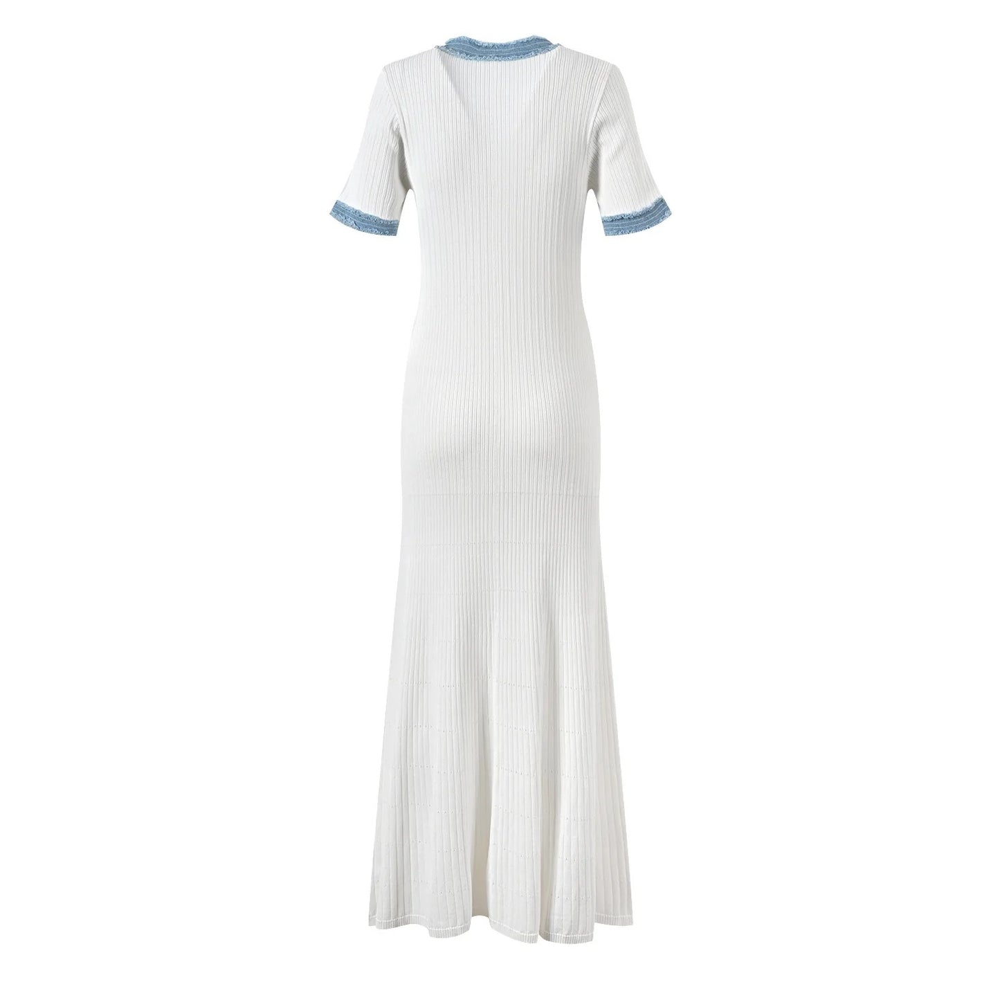 Short Sleeves Knitted Maxi Dress