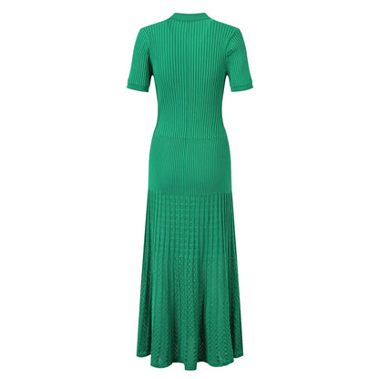 French Style Polo Neck Maxi Dress