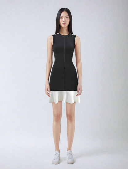 O-neckline Sleeveless Short Dress