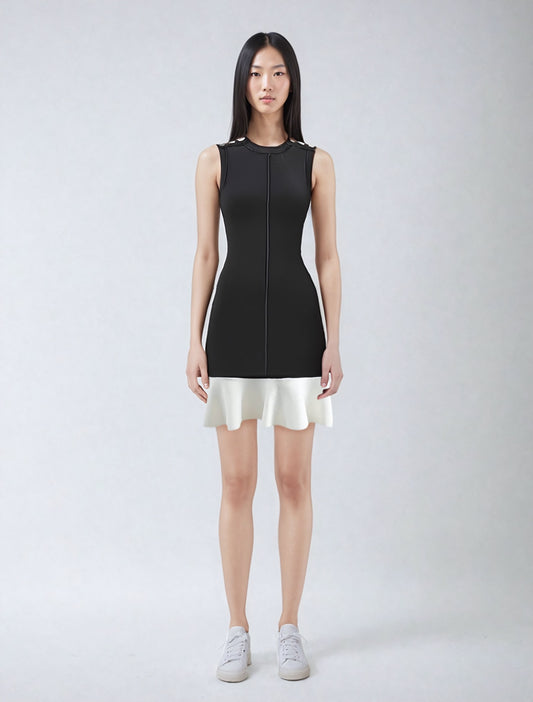 O-neckline Sleeveless Short Dress