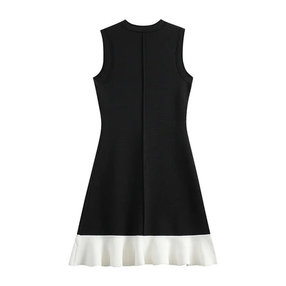 O-neckline Sleeveless Short Dress