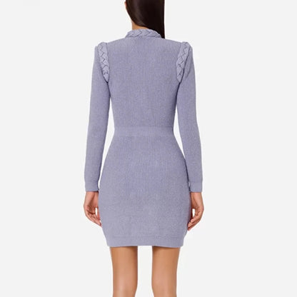 Long Sleeve Luxury V-neck Dress