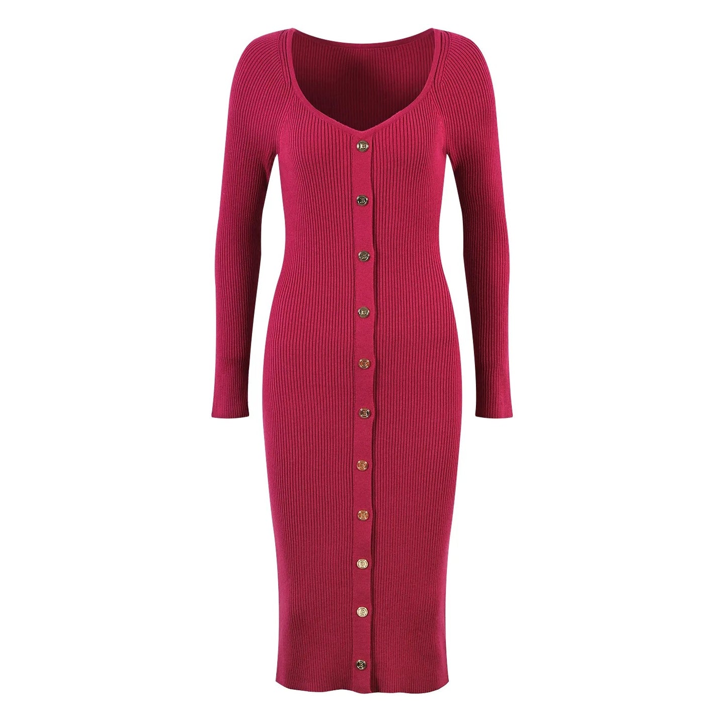 Long Sleeve Slim Fitted Dress