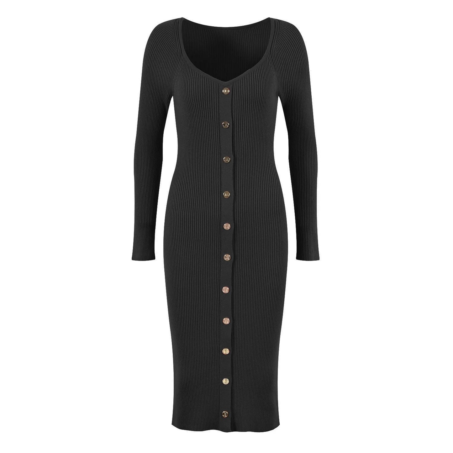 Long Sleeve Slim Fitted Dress